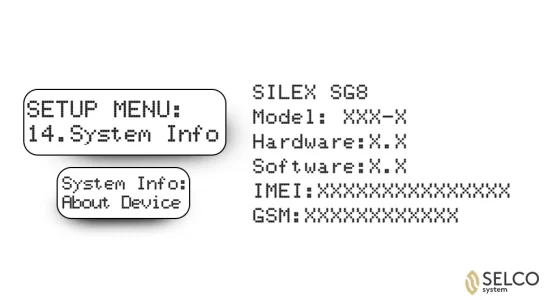 Silex information menu
